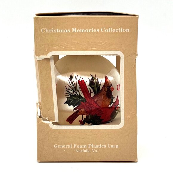 Vintage 1983 Christmas Greetings Ornament Memories Collection Cardinal Birds - Picture 2 of 8